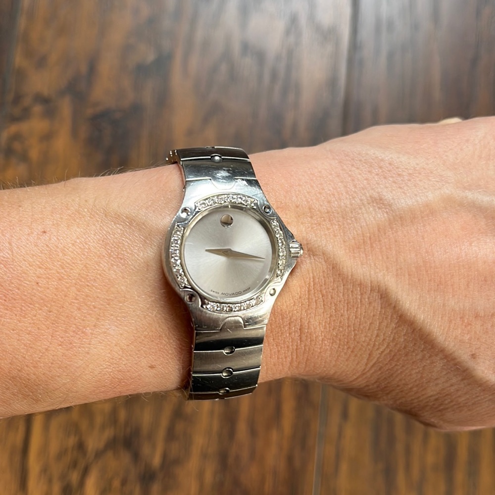 Movado SE Sports Edition Diamond Bezel Stainless Steel Watch